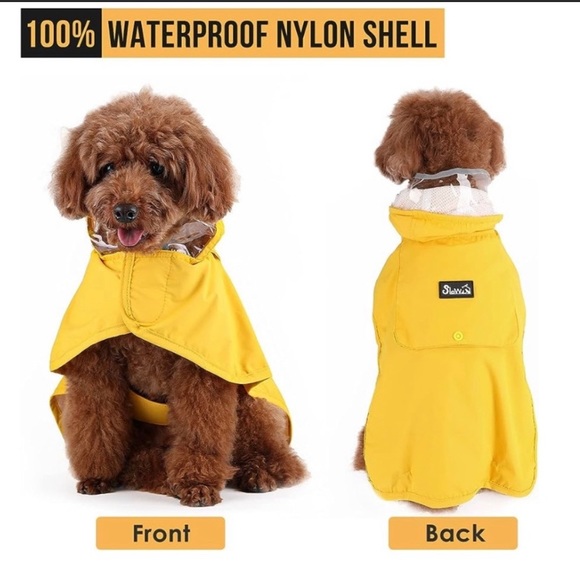 NWOT SlowTon Dog Raincoat XL Adjustable Dog Rain Jacket Clear Hooded Dog poncho - Picture 4 of 5